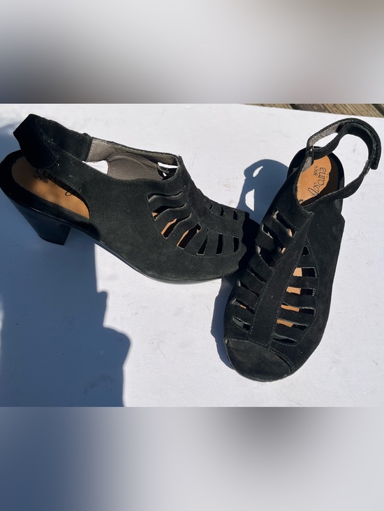 Eurosoft Shoes - Euro soft by Sofft Vesta Women's Size 9.5 M Black Suede Slingback Sandals Heels